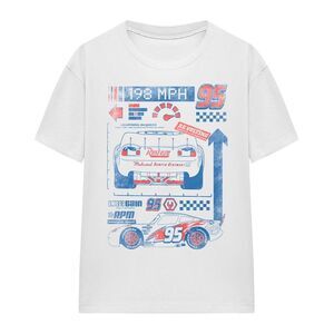 Cars Unisex Adult 198 MPH Lightning McQueen T-Shirt / White